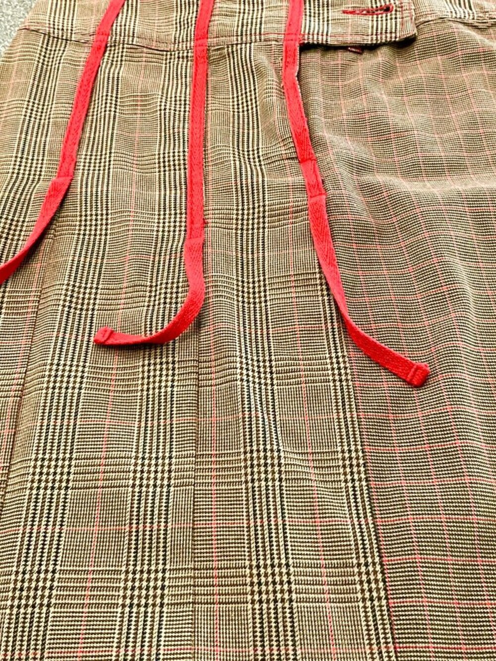 Promod Asymmetrical Plaid Skirt Red Trim Size EU 38 France - Picture 7 of 10